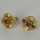 Dainty shamrock earrings in gold with rubies