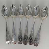 Set of Art Nouveau tablespoons in silver with lily of the...
