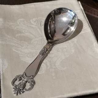 Large decorated Art Deco serving spoon in silver Carl M. Cohr Denmark 1930
