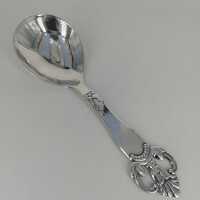 Large decorated Art Deco serving spoon in silver Carl M....