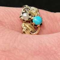 Delicate Art Nouveau ring in gold