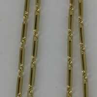 Solid gold chain in chopsticks pattern in the style of the 1920s