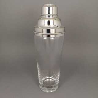 Vintage Cocktail Shaker aus Kristallglas mit versilberter Montierung