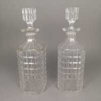 Paar seltene englische Whiskyflaschen mit Halterung um 1880 Tantalus