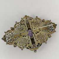 Large openwork brooch in gilt silver around 1850