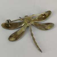 Dragonfly brooch with marcasites and enamel around 1930