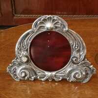 Art Nouveau picture frame in silver and tortoiseshell