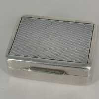 Antique flat rectangular pill box in silver