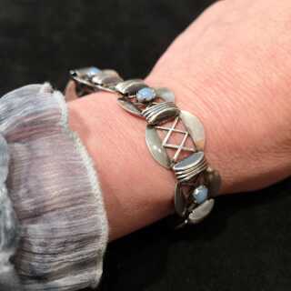 Beautiful bracelet in silver from Sweden with chalcedony trim