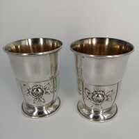 Rare pair of antique silver cups from the Viennese...