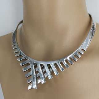 Modernist Taxco Miguel Pineda polished sterling silver choker necklace