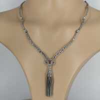 Art Deco Charleston necklace in silver and marcasites