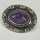 Antique Art Nouveau brooch in silver with roses and a large amethyst cabochon