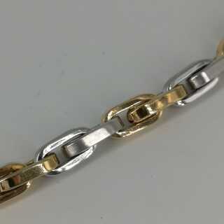 Anchor chain bracelet in yellow gold and white gold from the 1970s