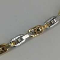Anchor chain bracelet in yellow gold and white gold from the 1970s