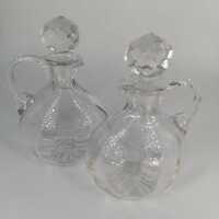 Beautiful spice cruet for vinegar and oil in 800 / - silver and crystal glass