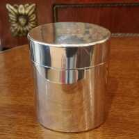 Oval cigarette box in solid silver