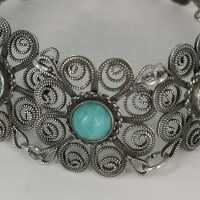 Vintage ladies bracelet in silver in filigree technique