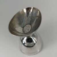 Rare Art Deco double egg cup in silver for standing and...