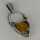 Large Worpsweder jewelry pendant in silver and amber