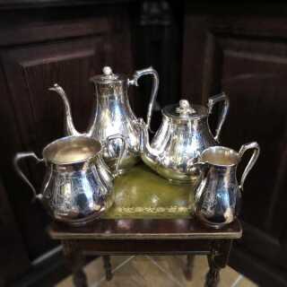 Viktorianisches Kombiset für Tee und Kaffee versilbert