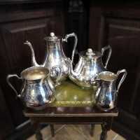 Viktorianisches Kombiset für Tee und Kaffee versilbert