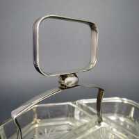 Beilagen-Menage mit Glasschalen versilbert
