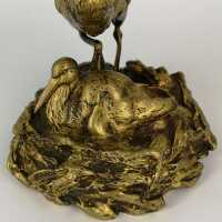 Charles Paillet (1871-1937) - Skulptur, Storche im Nest