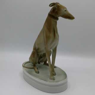 Béla Markup (1873-1945) - Zsolnay - Art Deco Greyhound
