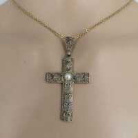 Prächtiges Jugendstil Kreuz von Theodor Fahrner in Silber...
