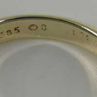 Damen Band Ring mit Brillanten in zweifarbigem Gold geometrisches Design