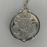 Pretty ladies photo medallion in 925 silver with blue enamel and marcasites