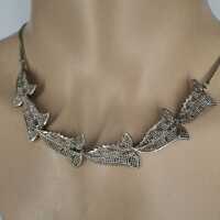 Art Nouveau womens necklace in silver in filigree...