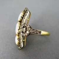 Art Deco Ring in Gold mit Opalen und Diamanten - Annodazumal Antikschmuck: Antike Ringe online kaufen