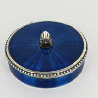 Art Nouveau box in 935 / - silver with cobalt blue...