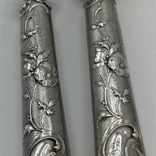 Magnificent carving set in silver from historicism around 1880