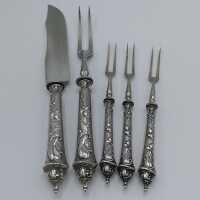 Magnificent carving set in silver from historicism around...