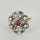 Elegant marquise ring with ruby ??& diamonds in gold