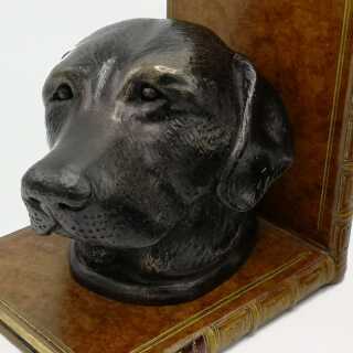 Beautiful bookends with Labrador Retriever heads in detailed representations