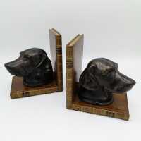 Beautiful bookends with Labrador Retriever heads in detailed representations