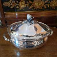 Martellated strawberry or fruit bowl in solid silver
