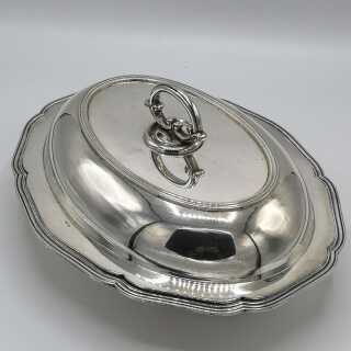 Handmade warming bowl made of solid silver around 1900 for Gutruf / Hamburg