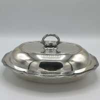 Handmade warming bowl made of solid silver around 1900...