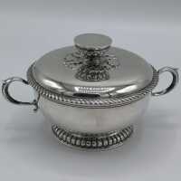 Porridge bowl with lid in solid silver from Harrods / London 1970