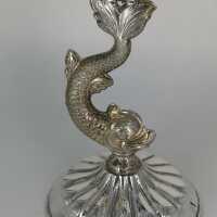 Pair of dolphin candlesticks in solid silver from Spain