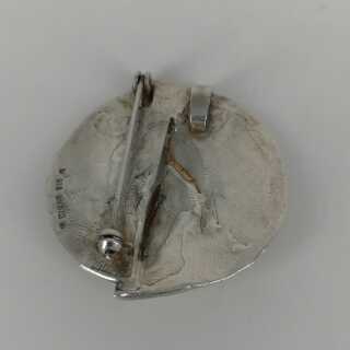 Modernist abstract womens brooch or pendant in silver and gold