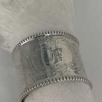 Jugendstil Serviettenring in Silber mit Rocaillen Dekor und Monogramm