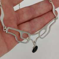 Modernist Taxco Choker in Sterling Silber mit Onyx