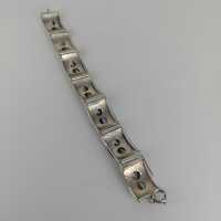Hammered bracelet around 1950 in silver made of geometric shapes