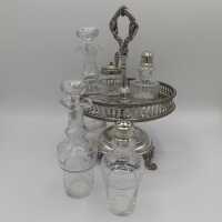 Magnificent Napoleon III spice cruet with Sevre crystal + Christofle holder